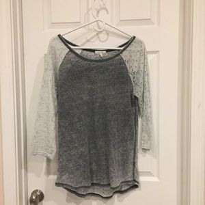 Lacy “baseball tee” style shirt